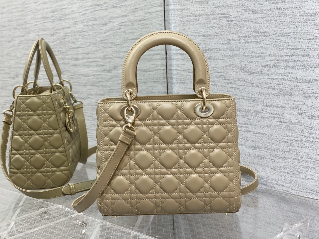 Medium Lady Dior Bag Sand-Colored Cannage Lambskin